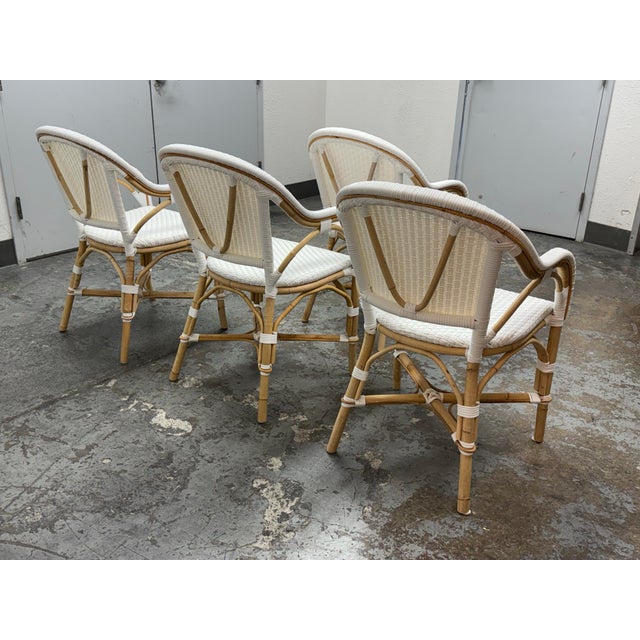 2020s Serena & Lily Riviera Rattan Armchair, Set of Four For Sale - Image 5 of 12