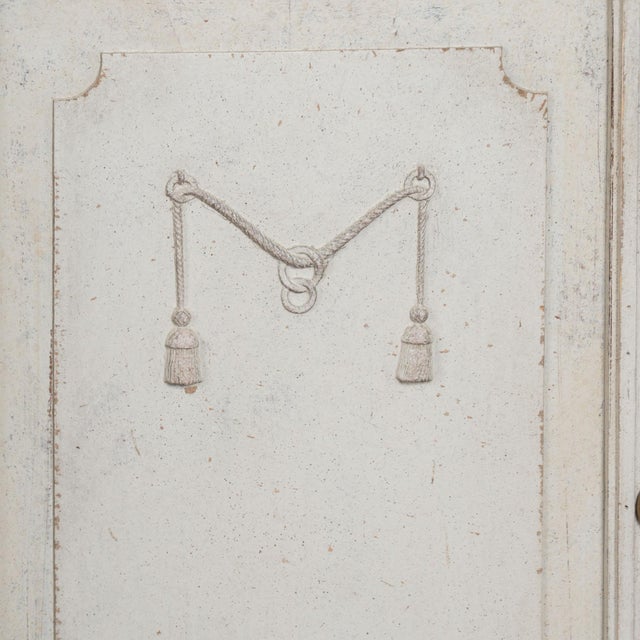 Pair 19th Century Swedish Gustavian White Painted Narrow Cabinets For Sale - Image 16 of 18