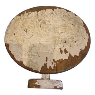 19th Century Folk Art Wood Pedestal Table For Sale