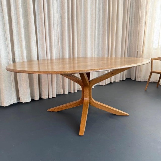 1970s Mid-Century Artisan-Made Oak Bentwood Oval Dining Set For Sale In New York - Image 6 of 16