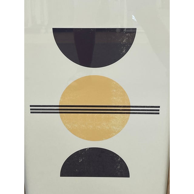Black 1970s Set of 3 Framed Geometric Abstract Art Prints. For Sale - Image 8 of 10