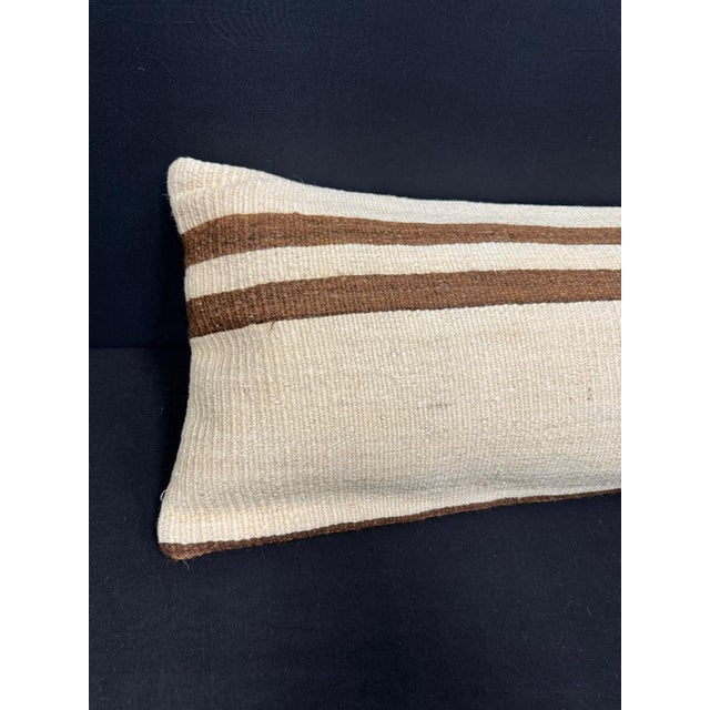 Turkish Hemp Pillow Cushion Natural Beige Brown Cushion Cover 14x45 #18029 Enhance your home decor with our Kilim Pillow...