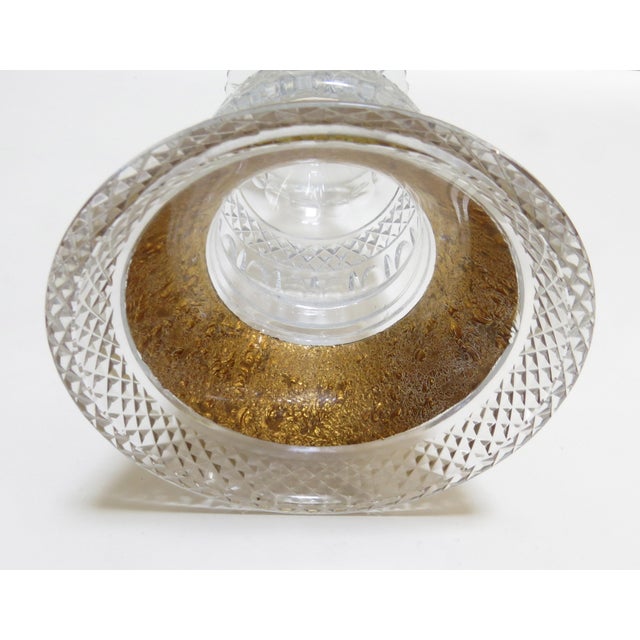 Vintage Moser Glassworks 24k Gold Incrusted Cut Crystal Vase For Sale - Image 9 of 10