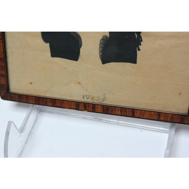 Set of Two Eighteenth Century American Antique Framed Silhouettes For Sale - Image 10 of 12