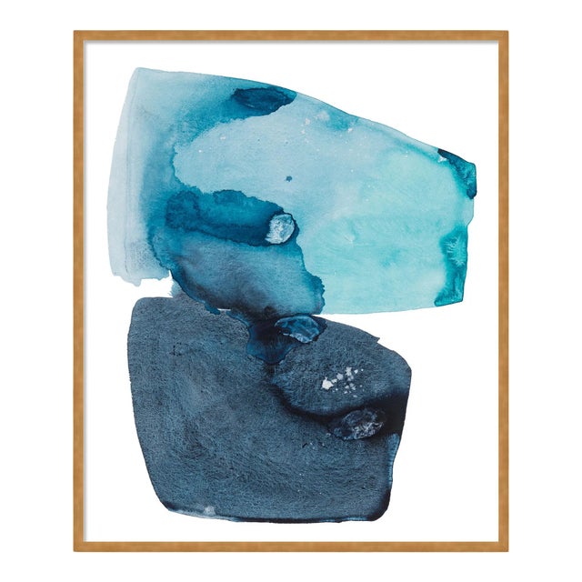 Arctic Ocean with Splatter by Kate Roebuck in Gold Frame, Small Art Print For Sale