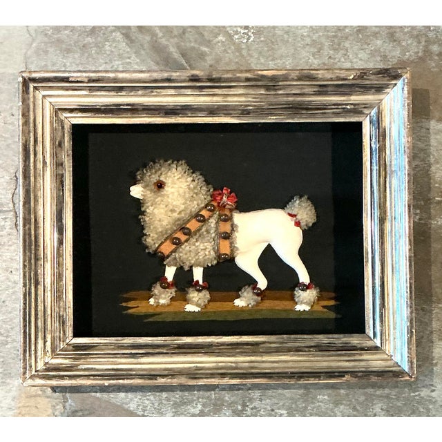 Mid-Century Modern Vintage Hand Embroidered Poodle For Sale - Image 3 of 12