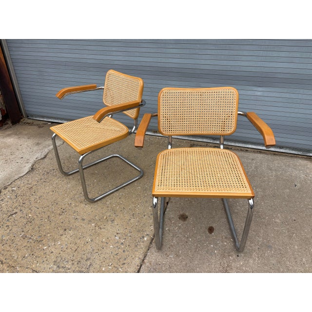 Wood 1980s Set of 6 Cesca Chairs Attributed to Marcel Breuer For Sale - Image 7 of 10