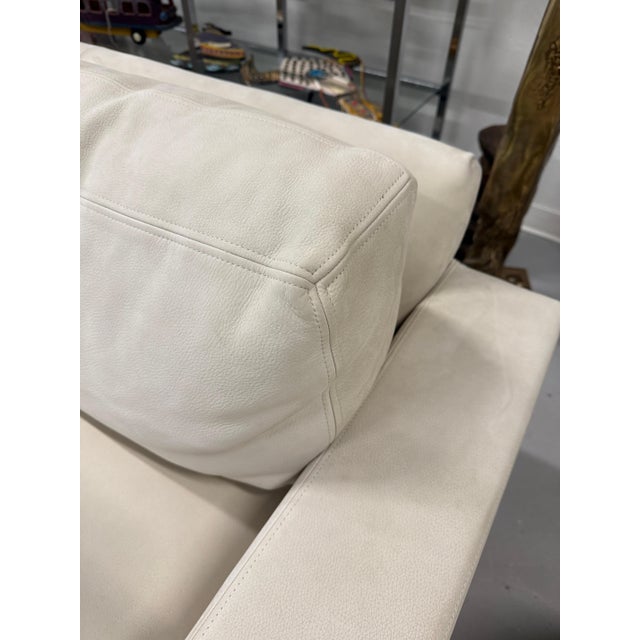 Sally Sirkin Lewis J Robert Scott Sofa in Beautiful Nubuck Leather Suede For Sale - Image 12 of 18