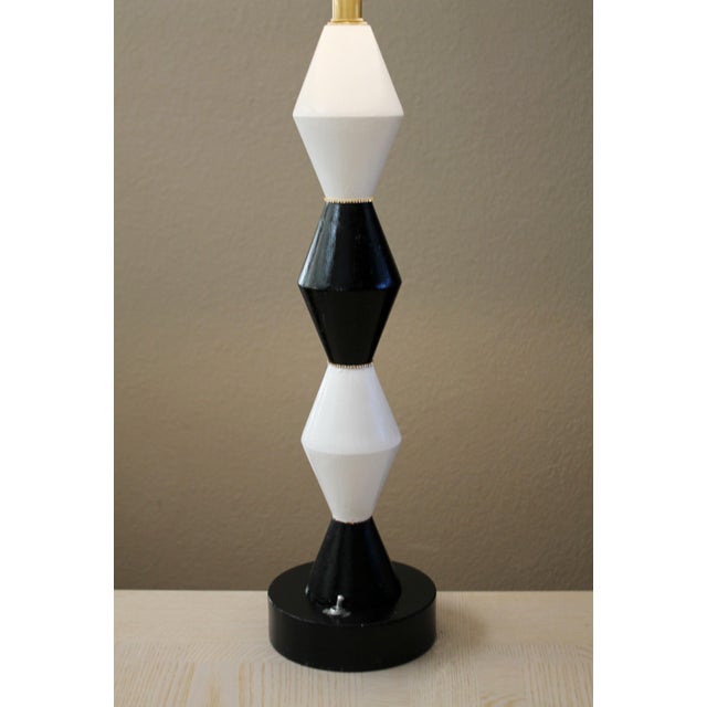 Mid-Century Modern Mid 20th Century Modern Frederick Cooper "Harlequin" Mid Century Modern Decorator Lamps - Pair For Sale - Image 3 of 9
