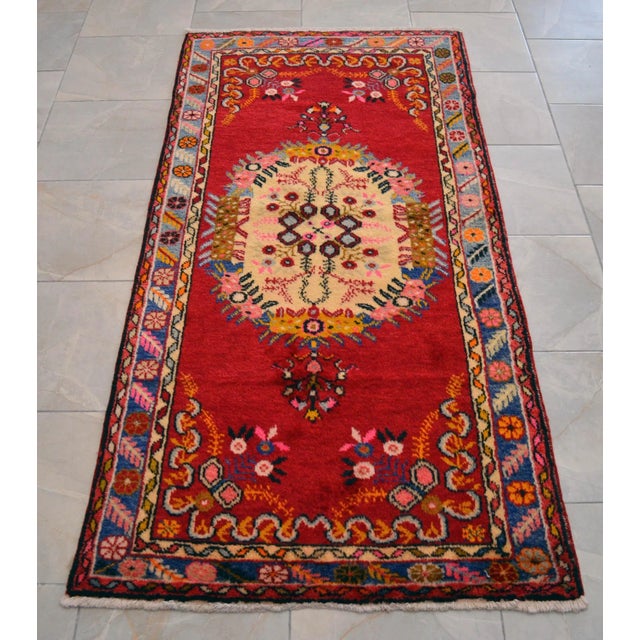 Traditional 1960s Vintage Turkish Rug Traditional Hand Knotted High Pile Wool Area Rug - 3' 3" X 6' 9" For Sale - Image 3 of 11