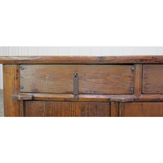 Brown 19th Century Rustic Elm Buffet For Sale - Image 8 of 12
