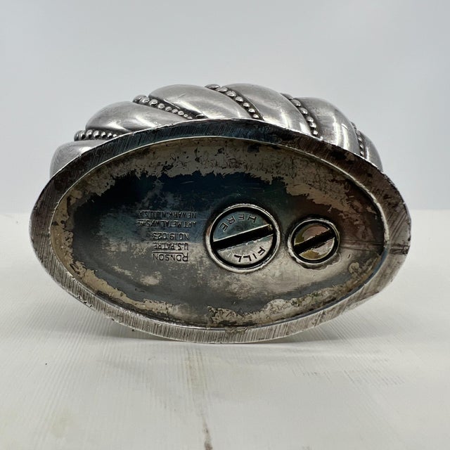 Mid-Century American Silver Plate Art Deco Crown Table Lighter by Ronson For Sale - Image 4 of 12