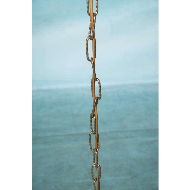 Vintage Regency Brass & Glass Pendant For Sale - Image 17 of 18