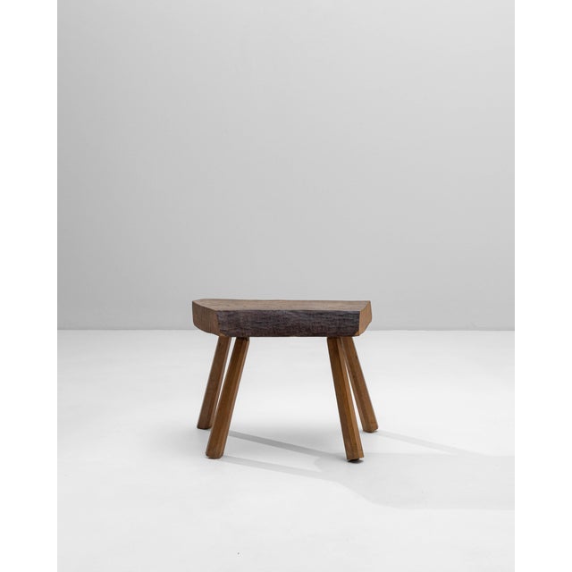 1970s French Brutalist Wooden Stool For Sale - Image 10 of 18