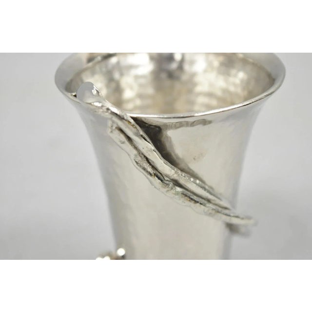 Late 20th Century Late 20th Century Michael Aram Twig Hand Hammered Stainless Steel Silver Plated Small Goblet Cup For Sale - Image 5 of 9