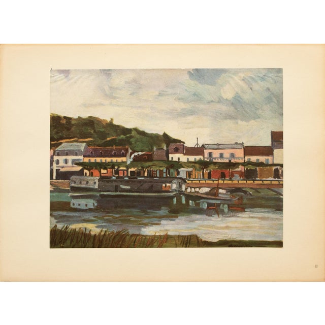 1947 After Maurice Vlaminck "The Sganzin Dock at Bougival", First Edition Period Lithograph For Sale - Image 9 of 9