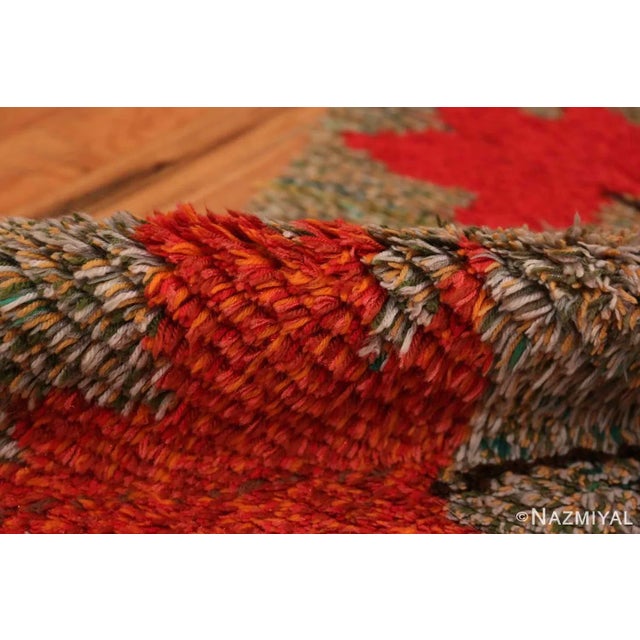 Nazmiyal Collection Vintage Foliage Scandinavian Rya Rug For Sale In New York - Image 6 of 7
