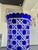 Large Cobalt Blue Cut Crystal Vase from Les Grands Ducs, 1980s For Sale - Image 3 of 12