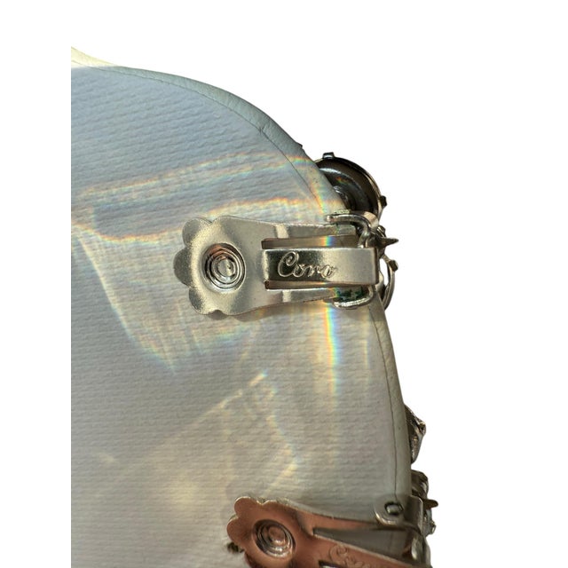 1950s Vintage Coro Faux Diamond Cluster Clip on Earrings, A Pair For Sale - Image 6 of 8