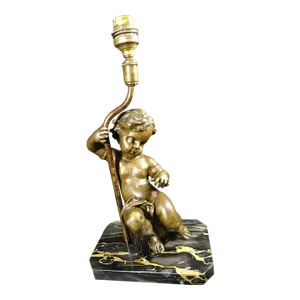19th Century Antique French Louis XV Large Cherub Table Lamp