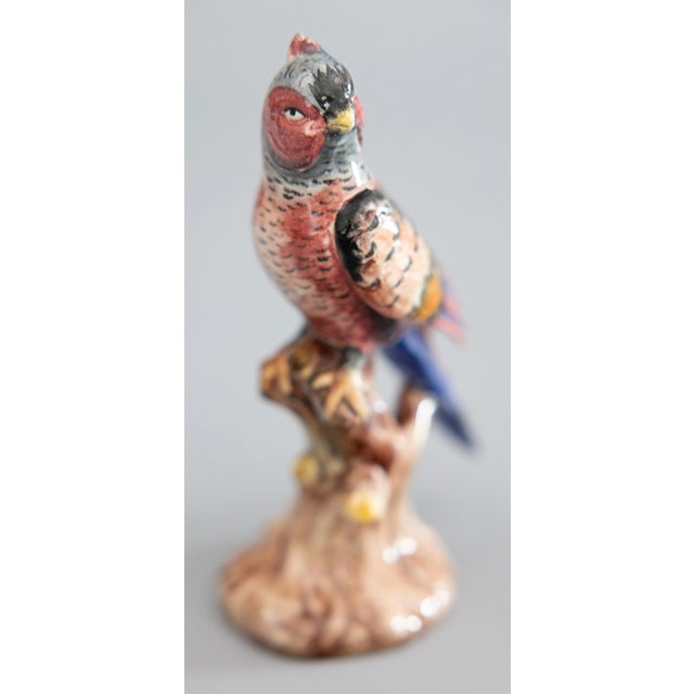 Mid 20th Century Vintage Italian Majolica Parakeet Bird Figurine For Sale - Image 5 of 8