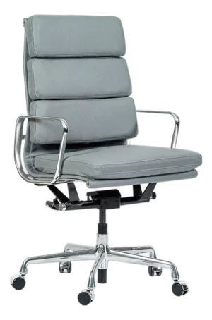 Herman Miller Eames Tall Gray Leather Office Chair Soft Pad
