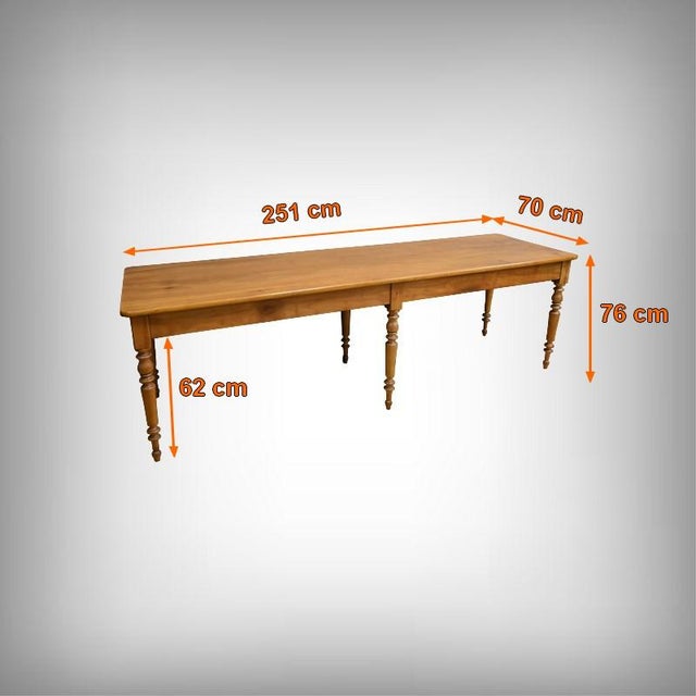 Cherrywood Farmhouse Table, Late 19th Century For Sale - Image 15 of 16