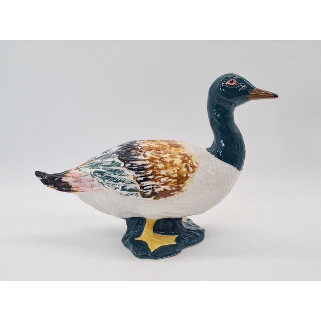 1970s Vintage Hand-Painted Porcelain Duck Figurine, 1970s For Sale - Image 5 of 9
