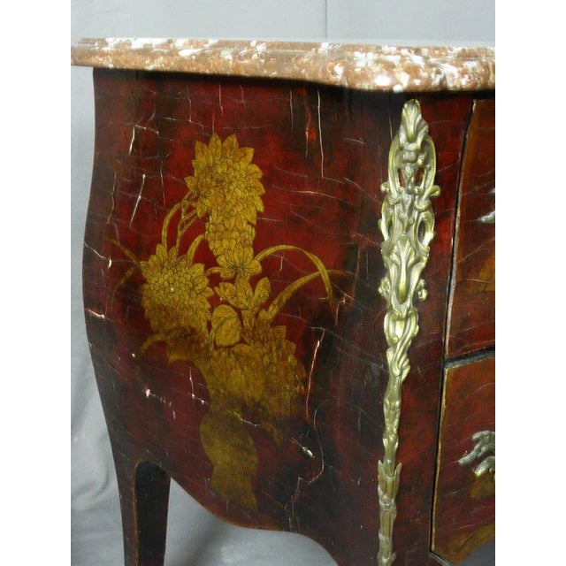 Louis XV Style Lacquer Chest of Drawers For Sale - Image 4 of 10