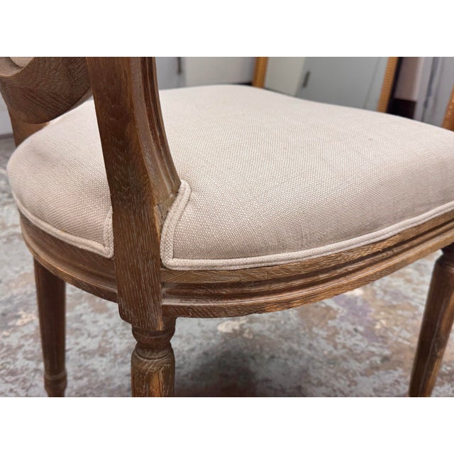 Van Thiels for Restoration Hardware French Contemporary Round Fabric Dining Side Chairs, Set of Four For Sale - Image 9 of 12