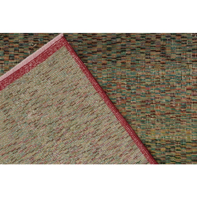 Textile Vintage Zeki Müren Rug in Green With Polychromatic Geometry - by Rug & Kilim For Sale - Image 7 of 8