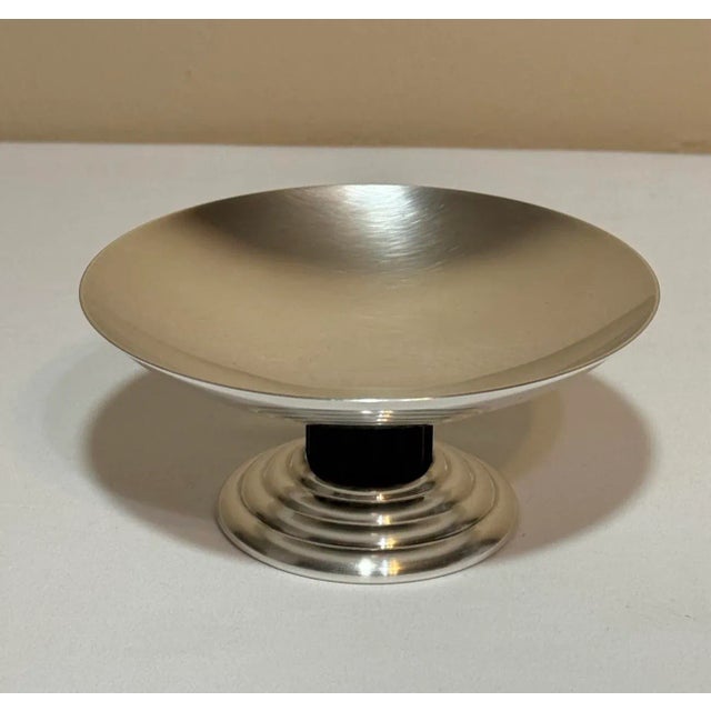1930s Jean Puiforcat France Art Deco Silverplate Pedestal Bowl Dish For Sale - Image 10 of 10