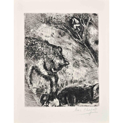 Marc Chagall, The Bear and the Two Companions (Etching by Marc Chagall, 1952), 1950s, Etching For Sale