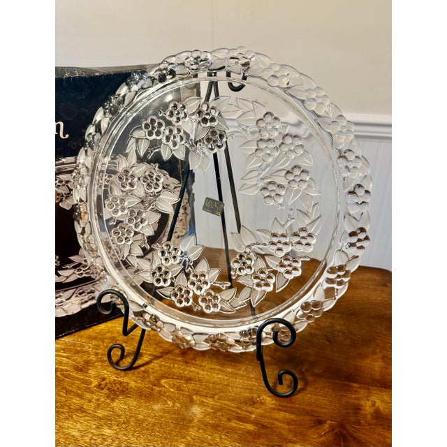 American Mikasa Walther Carmen Crystal Cake Plate For Sale - Image 3 of 12