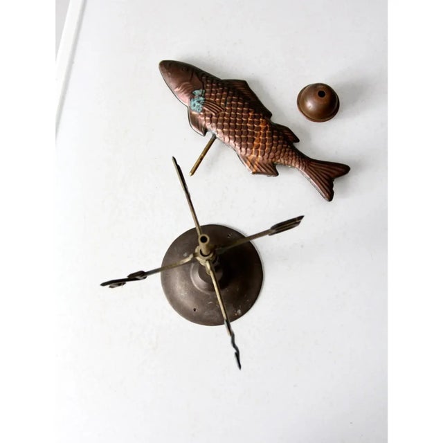 Metal Vintage Copper Fish Weathervane For Sale - Image 7 of 11