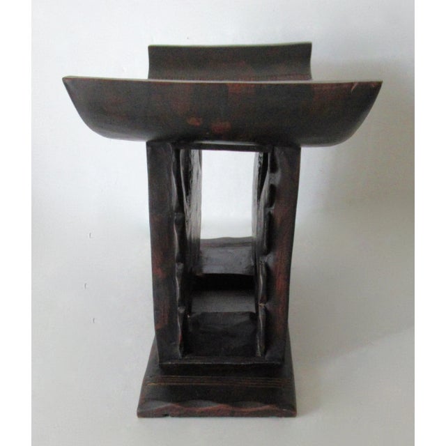 Coffee Vintage Wood-Carved African Ashanti Bench, Stool For Sale - Image 8 of 18