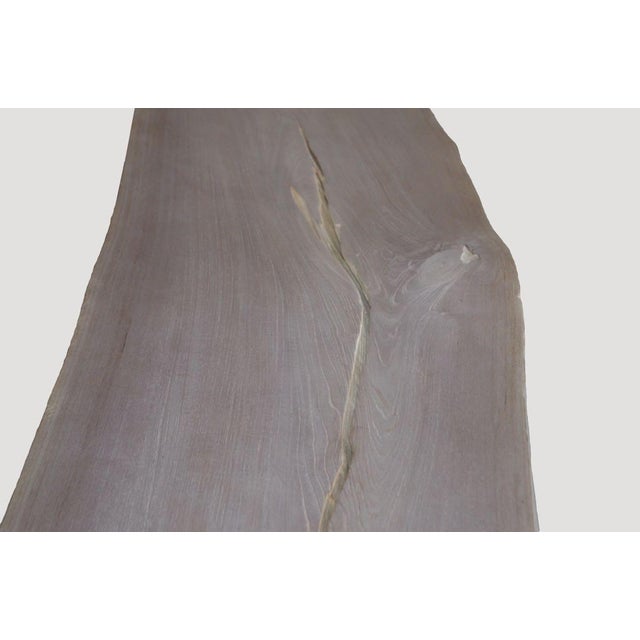 Andrianna Shamaris Single Teak Wood Log Bench or Coffee Table For Sale - Image 12 of 18