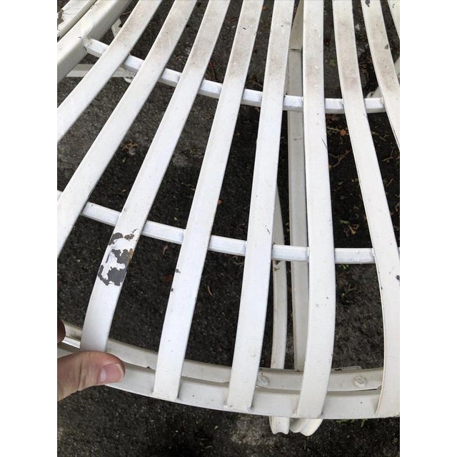 Circular White Steel Tree Bench Garden Seat For Sale - Image 9 of 12
