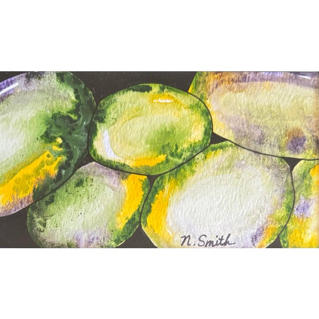 Contemporary Rock Collection Original Watercolor Painting Signed and Framed For Sale - Image 3 of 7