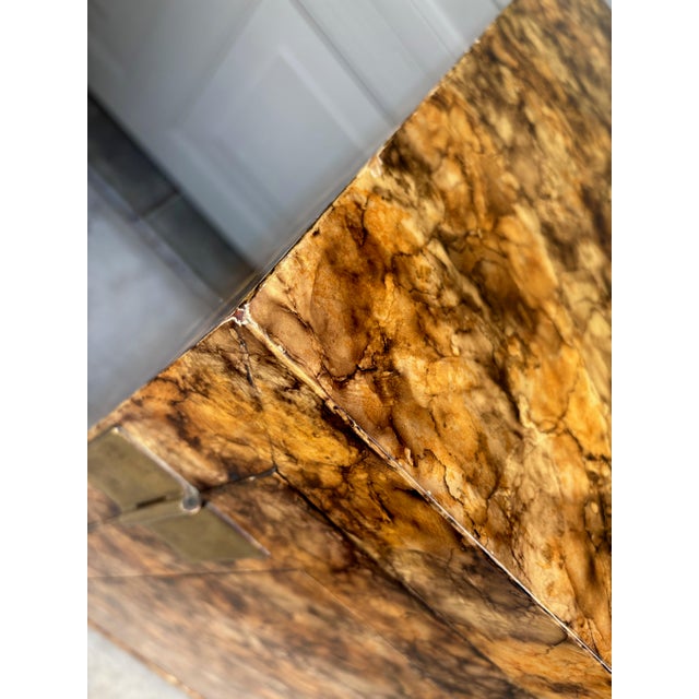 Henredon Faux Tortoise Shell Brass Cabinet Sideboard Hollywood Regency a Pair For Sale - Image 15 of 18