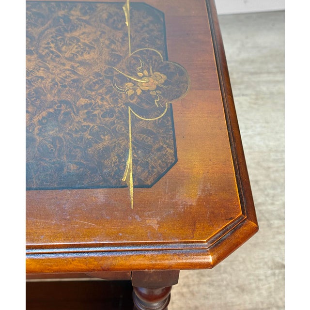 Wood Antique Colonial Bird's Eye Maple Turned Occasional Table For Sale - Image 7 of 11