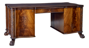 Mid 20th Century Carved Mahogany Swedish Desk, 1947