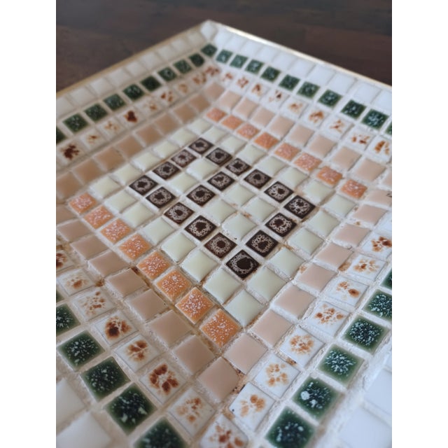 Mid-Century Modern Vintage Hand Crafted Mosaic Tile Plate / Ashtray For Sale - Image 3 of 11