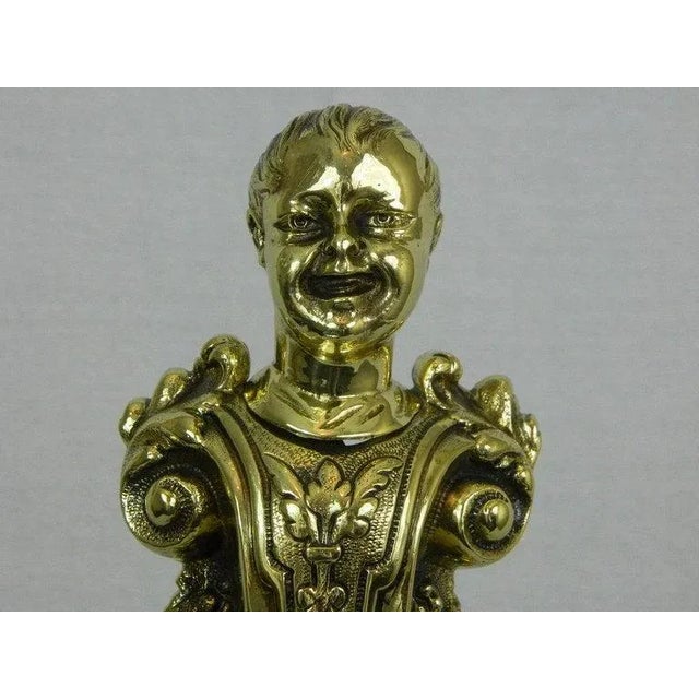 Chenets or Andirons With Cherubs and Lions Motif, 19th Century - a Pair For Sale - Image 9 of 11