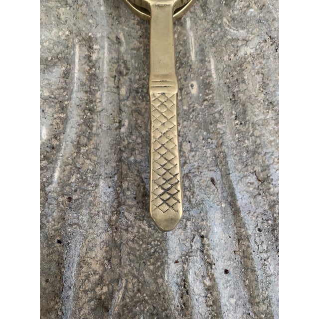 Late 20th Century Vintage Cast Brass Tennis Racket Door Knocker For Sale - Image 5 of 8