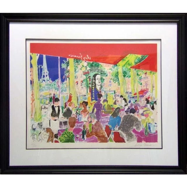 1990s 1997 LeRoy Neiman "Chez Francis" Impressionist Style Figurative European Scene Serigraph For Sale - Image 5 of 5