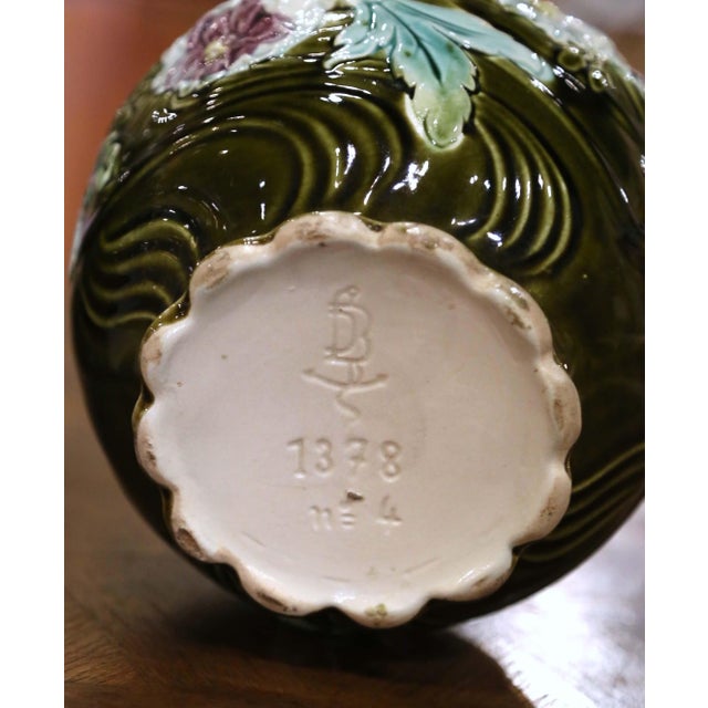 Late 19th Century French Barbotine Garniture by De Bruyn, Set of 3 For Sale - Image 11 of 12