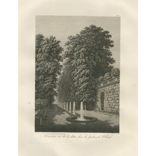 Black Louis-Pierre Baltard, Saint-Cloud Garden Fountain, 1803, Engravings, Set of 2 For Sale - Image 8 of 11