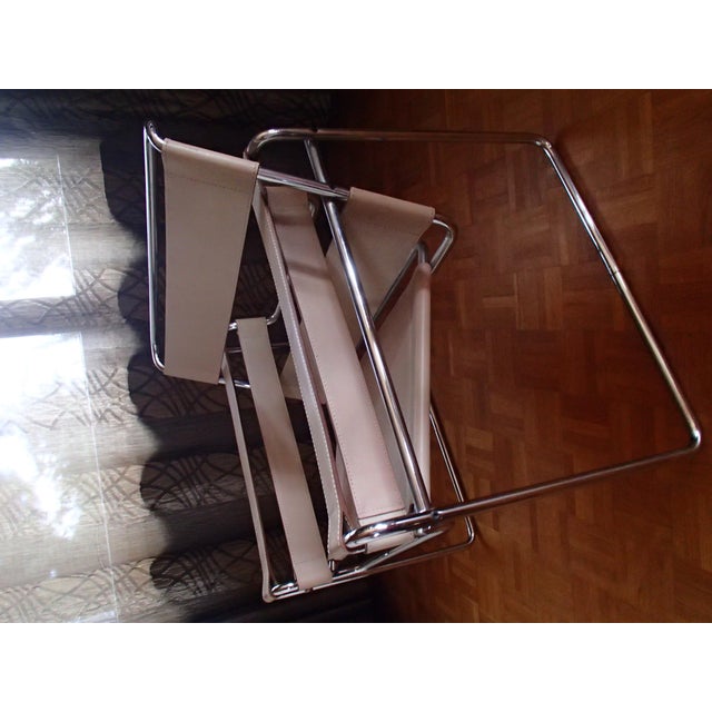 Bauhaus WASILI Armchair in Beige Leather, 1980s For Sale - Image 6 of 13