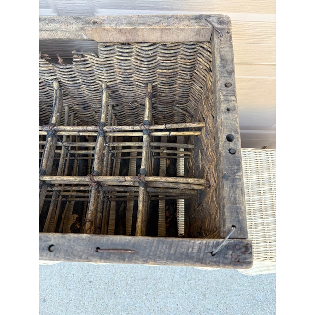 Early 20th-Century French J. Damoy Wicker Wine Crate For Sale - Image 11 of 17